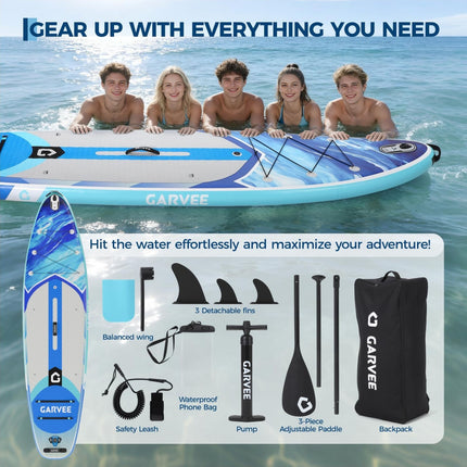 UNICORN Inflatable Paddle Board Measuring 323×81×15Cm, Supports Up to 204.12KG