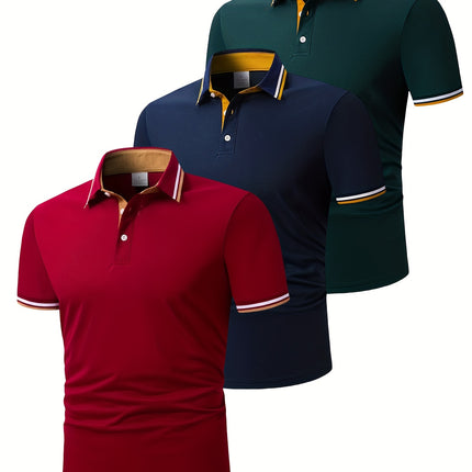 UNICORN Set of Three Men'S Summer Shirts in Classic Solid Colors Short Sleeves s m xl xxl