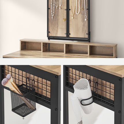 UNICORN Modern Vanity Dressing Table with Padded Stool Black