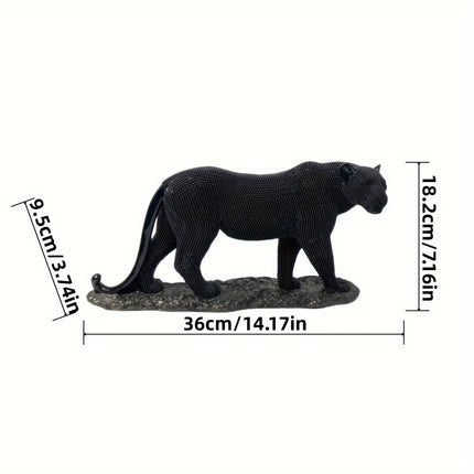 UNICORN Glam Style Resin Leopard Statue Decor for Living Room golden black silvery