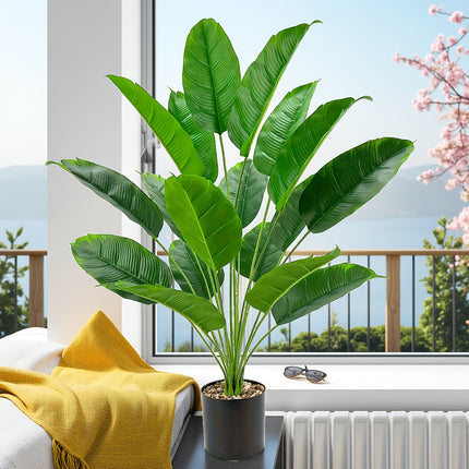 UNICORN Large Artificial Banana Tree Plant Elegant Green for Modern Home Decor