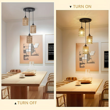 UNICORN Braided paper rope chandelier kitchen island lamp