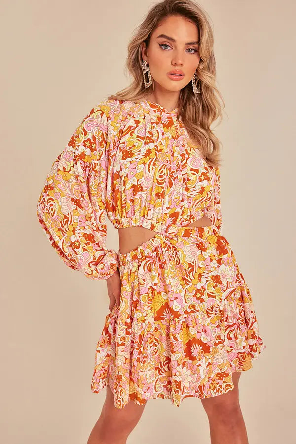 UNICORN Women's dress yellow floral xs s m l
