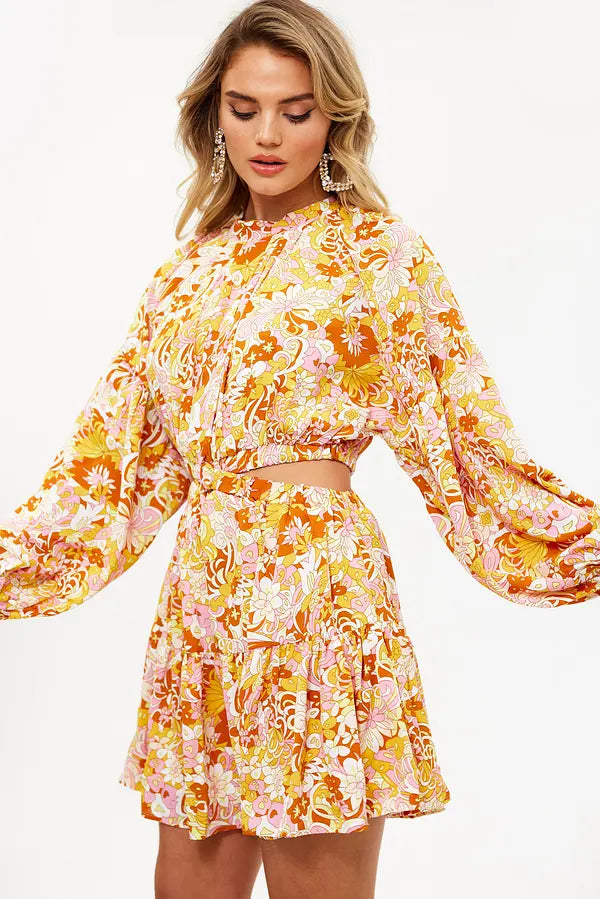 UNICORN Women's dress yellow floral xs s m l