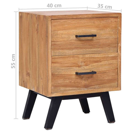 UNICORN Bedside table bedroom furniture solid teak wood brown Width 40 cm Depth 35 cm Height 55 cm