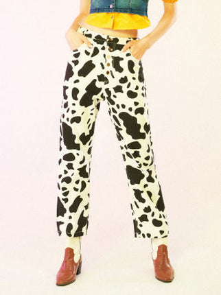 UNICORN Women's trousers cow print xs s m l xl
