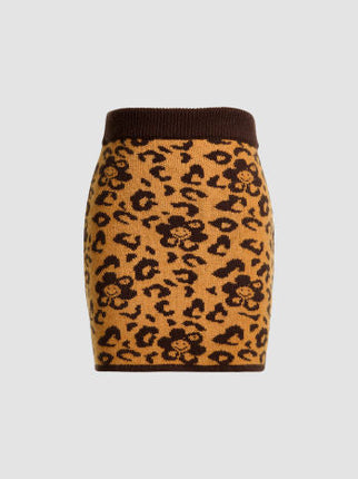 UNICORN Women's skirt floral print brown honey yellow s m l xl