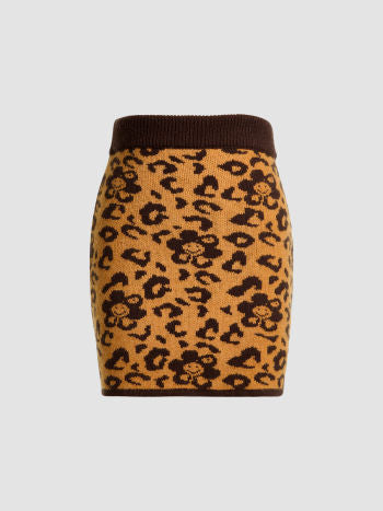 UNICORN Women's skirt floral print brown honey yellow s m l xl