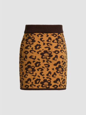 UNICORN Women's skirt floral print brown honey yellow s m l xl