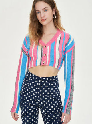 UNICORN Women's shirt top striped pink blue s m l xl