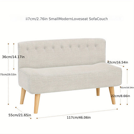 UNICORN Double Sofa 117cm Suitable for Living Room Bedroom Game Room Beige
