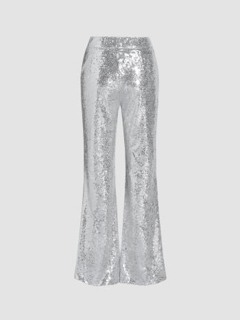 UNICORN Women's trousers glitter silver s m l