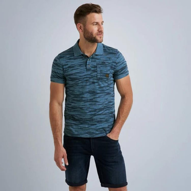 UNICORN Men's polo shirt short sleeves print dark blue s m l xl xxl xxxl