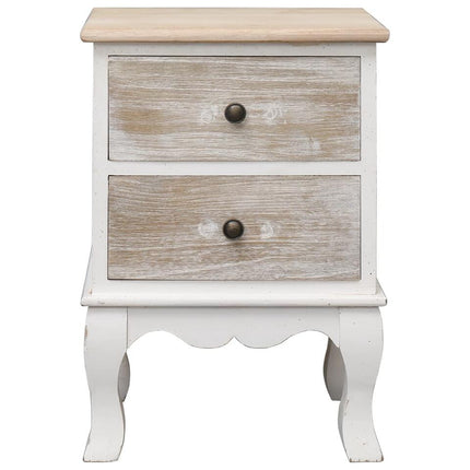 UNICORN Bedside table bedroom furniture country white brown Width 35 cm Depth 30 cm Height 50 cm