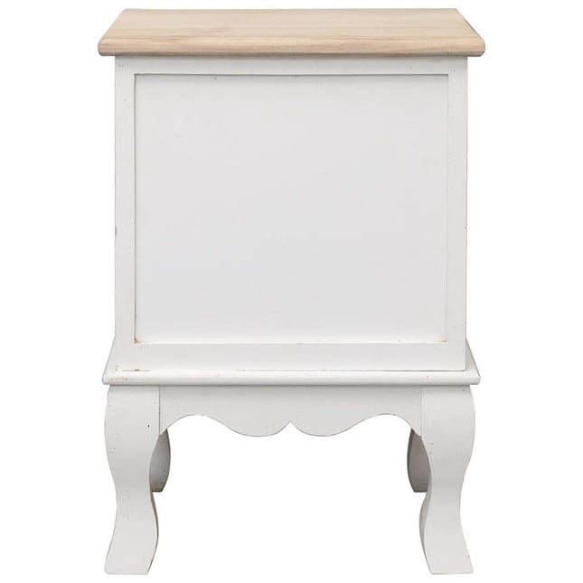 UNICORN Bedside table bedroom furniture country white brown Width 35 cm Depth 30 cm Height 50 cm