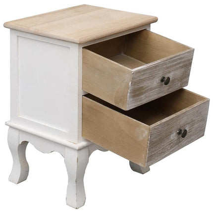 UNICORN Bedside table bedroom furniture country white brown Width 35 cm Depth 30 cm Height 50 cm