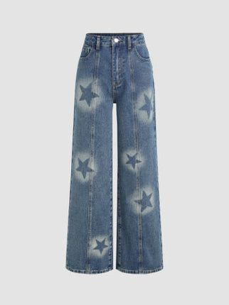 UNICORN Women's jeans stars print blue xs s m l xl