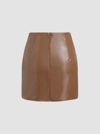 UNICORN Women's leather skirt brown beige black xs s m l xl
