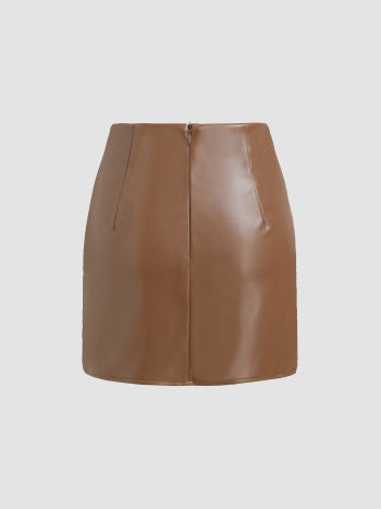 UNICORN Women's leather skirt brown beige black xs s m l xl