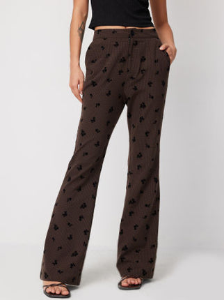 UNICORN Women's pants brown black floral print s m l xl