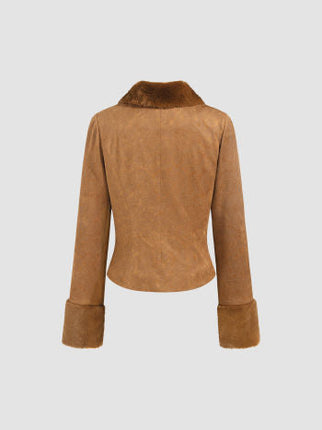 UNICORN Women's coat fur leather brown xs s m l xl