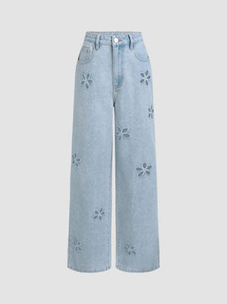 UNICORN Women's jeans floral print blue s m l