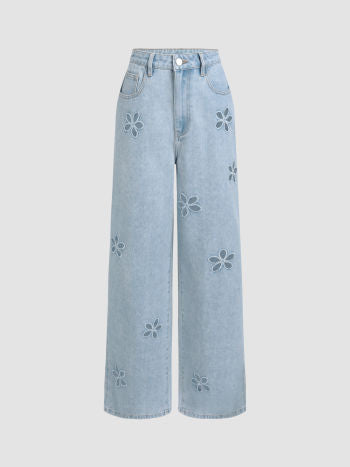 UNICORN Women's jeans floral print blue s m l