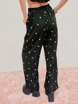 UNICORN Women's pants black floral print s m l