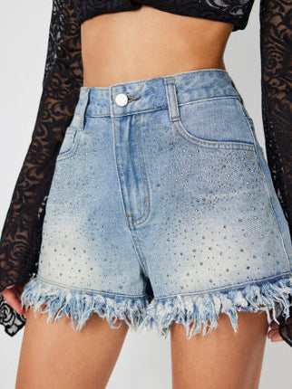 UNICORN Women's glitter shorts light blue xs s m l xl