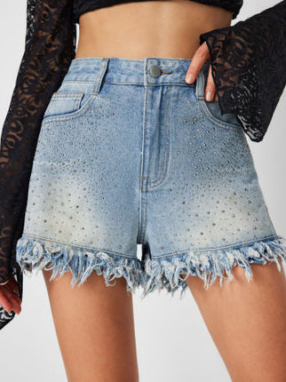 UNICORN Women's glitter shorts light blue xs s m l xl