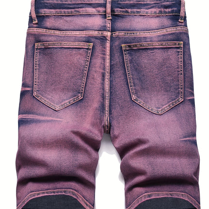 UNICORN Mens Pink Stretch Denim Bermuda Shorts Casual Style Stretch Fabric s m l xl xxl