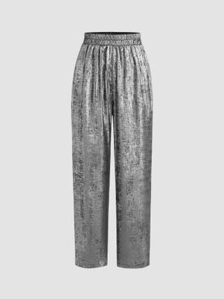 UNICORN Women's pants metallic silver s m l xl