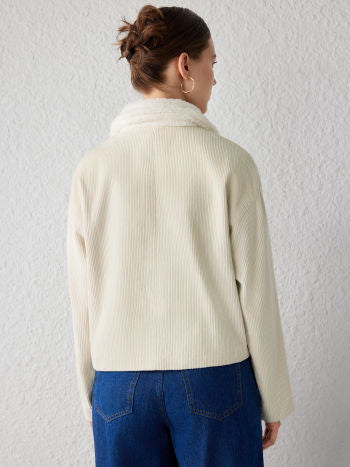 UNICORN Women's coat with fur collar beige s m l xl