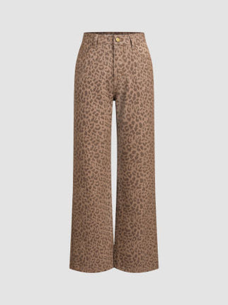 UNICORN Women's pants panther print brown xxs xs s m l xl
