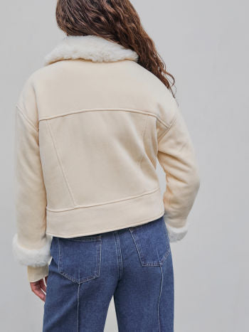 UNICORN Women's jacket with fur lining, beige, s, m, l