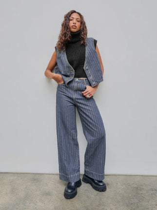 UNICORN Women's jeans striped blue gray xs s m l xl