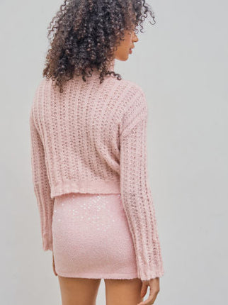 UNICORN Women's sweater funnel neck light pink xs s m l xl