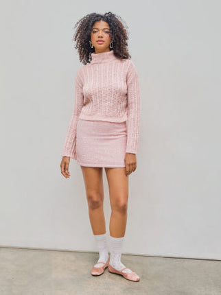 UNICORN Women's sweater funnel neck light pink xs s m l xl