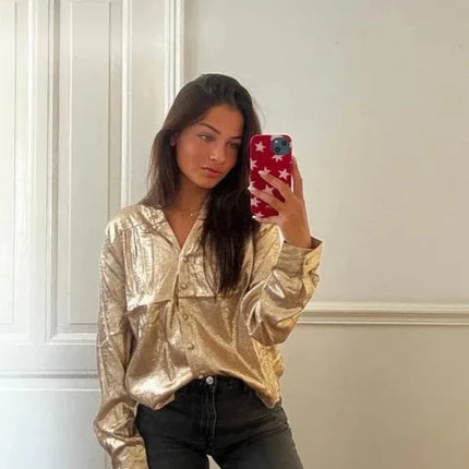 UNICORN Women's blouse gold s m l xl