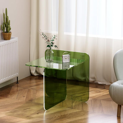 UNICORN Acrylic Drinking Table Transparent Round Side Table Green Orange
