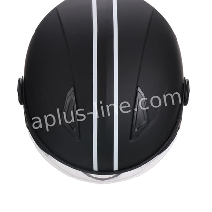Scooter bromfiets zomerhelm jet helm vito moda notte roof boxer maten xs s m l xl xxl | Scooterhelm