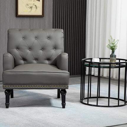 UNICORN Leather Accent Chair, Living Room Lounge Sofa Chair with Black Brown Gray