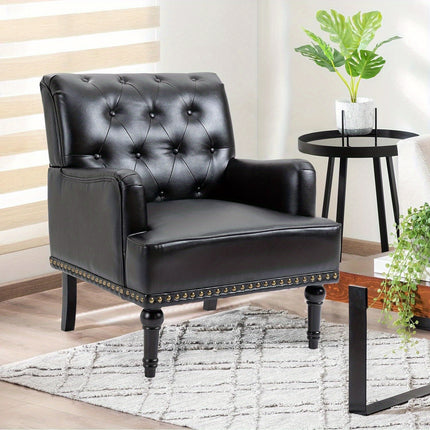 UNICORN Leather Accent Chair, Living Room Lounge Sofa Chair with Black Brown Gray