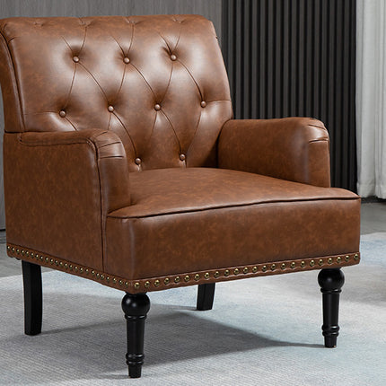 UNICORN Leather Accent Chair, Living Room Lounge Sofa Chair with Black Brown Gray