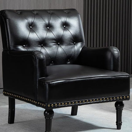 UNICORN Leather Accent Chair, Living Room Lounge Sofa Chair with Black Brown Gray