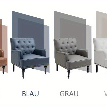 UNICORN Leather Accent Chair, Living Room Lounge Sofa Chair with Black Brown Gray