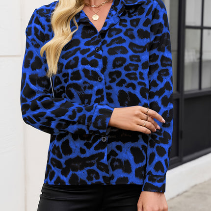 UNICORN Casual Long-Sleeve Shirt with Leopard Print Polo Collar And Buttons s m l xl xxl