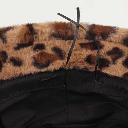 UNICORN Winter Warm Leopard Print Fisherman Hat, Bucket Hats