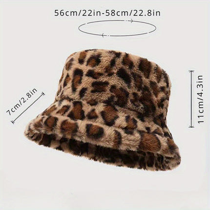 UNICORN Winter Warm Leopard Print Fisherman Hat, Bucket Hats