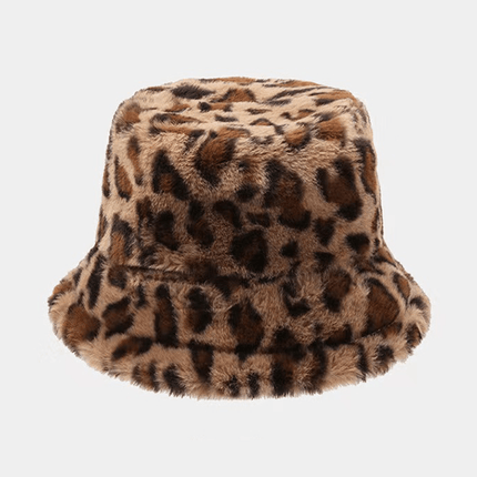 UNICORN Winter Warm Leopard Print Fisherman Hat, Bucket Hats